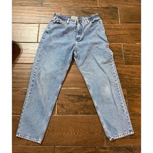 LL Bean Comfort Waist Jeans Womens 14 Petite Med Wash Straight Leg 100% Cotton